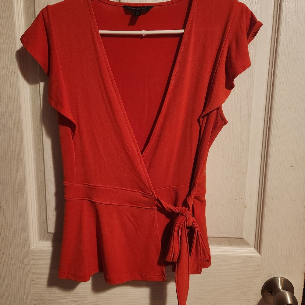 Banana Republic red blouse